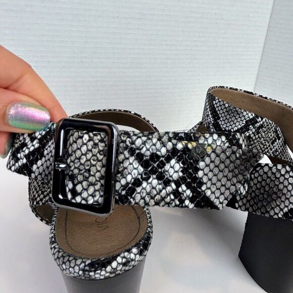 Vionic Blaire Snake Print Leather Strappy Block Heel Sandals Comfort Shoes 9.5 - Picture 8 of 13